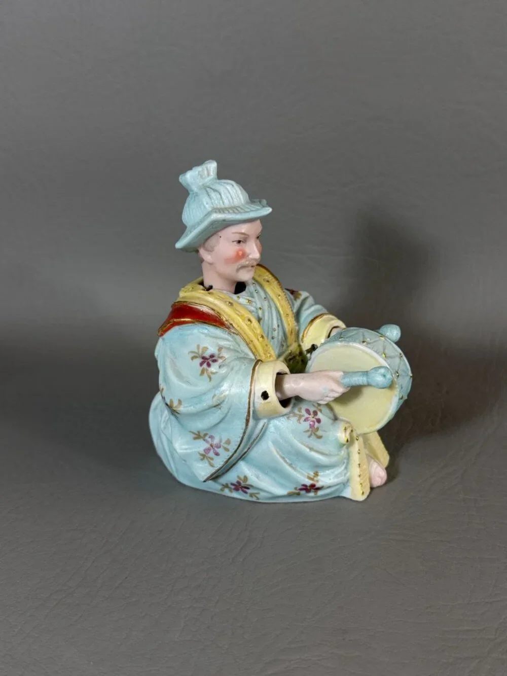 Vintage Ardalt Japan Bisque Porcelain Nodder Drummers Pair 6492 Asian Musicians